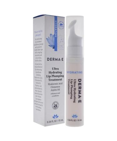 DERMA E Ultra Hydrating Lip Plumping Treatment - Hyaluronic Acid Lip Moisturizer for Enhanced Fullness and Natural Color - Buy Online on GoSupps.com