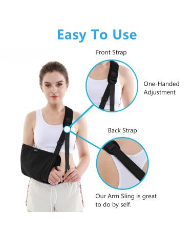 Arm Sling for Rotator Cuff & Wrist Injury - Adjustable Shoulder Immobilizer for Men & Women | Left & Right Arm Support - Buy Online on GoSupps.com