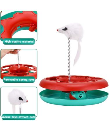 Interactive Cat Toy Set with Roller Tracks, Catnip, Teaser Mouse & Exercise Balls - Christmas Red | Ideal for Indoor Cats & Kittens - Buy Online on GoSupps.com