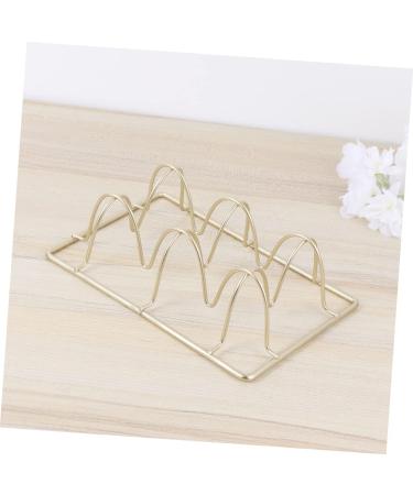 Mikikit Decorative Egg Holder Stackable Egg Holder for Refrigerator Egg Tray Wrought Iron Represent Golden 12*8CM - Buy Online on GoSupps.com