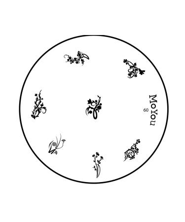 Original MoYou Nail Art Image Stamp Plate Number 60 Manicure Design
