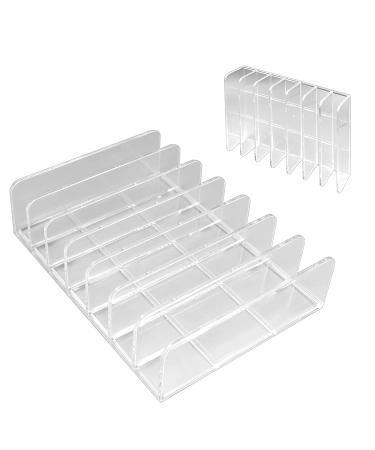 Compact Makeup Palette Organizer for Bathroom Countertops & Vanities - Sleek Modern Cosmetic Storage Solution for Eyeshadow Palettes, Contour Kits, Blush - 7 Sections - Buy Online on GoSupps.com