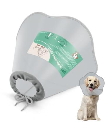 Supet Rewkrause for dogs & cats leak protection dog protective collar dog neck collar for dog cat (gray xxxl) XS (neck circumference: 25-28.5 cm) gray