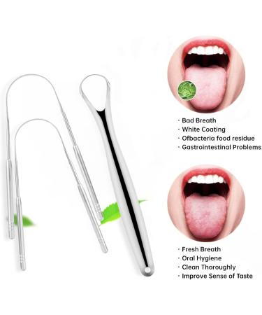 Buy Gyyjw Tongue Scraper for Adults - 2 + 1 Pack Surgical Stainless Steel Tongue Cleaner | Effective Bad Breath Treatment & Oral Care for Kids - Buy Online on GoSupps.com