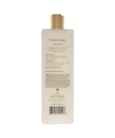 Bodycology Scarlet Kiss Moisturizing Body Wash 16oz for Women - Cool Cucumber Scent with Bonus Travel Bag | Hydrating Formula | 1 Pack - Buy Online on GoSupps.com