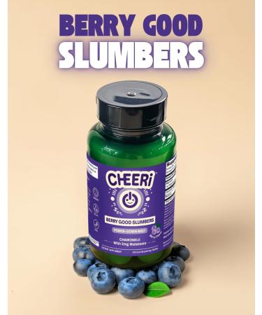 Cheerific Berry Good Slumbers Melt Sleep Support Supplement with Melatonin Magnesium and Chamomile - Buy Online on GoSupps.com