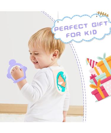 Vicloon Baby Bite Rings 2 Pack Silicone Teething Toys BPA-Free Dental Aid Soft Lion Design for 3+ Months Violet Color - Buy Online on GoSupps.com