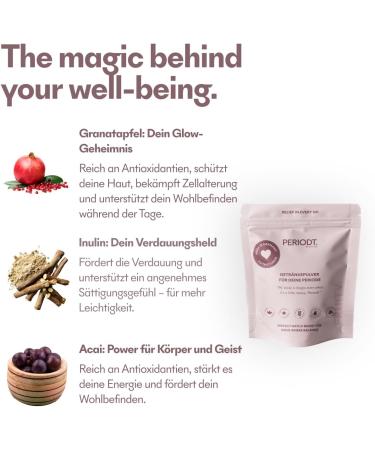  DivineCup PERIODT. Fruity Red Menstrual Drink Powder with Ginger Inulin and Pomegranate Mood Balance and Menstrual Cramps Made in Germany - Buy Online on GoSupps.com