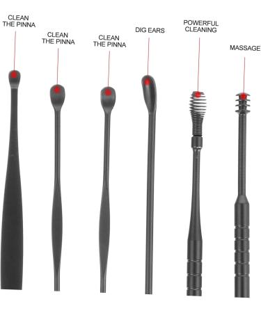 FRCOLOR 6pcs Elegant Earwax Removal Kit Tool Set Safe Ear Cleaning for Daily Use Great for Family Friends - Buy Online on GoSupps.com