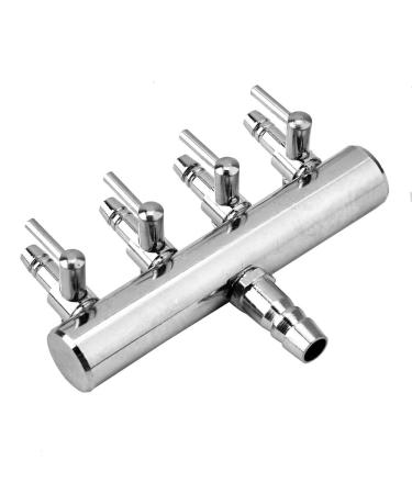Watris Veiyi Stainless Steel Air Distributor for Aquariums - 2/4/6 Way Adjustable Air Control Valve 8mm Input 4mm Output - Ideal Air Pump Divider - Buy Online on GoSupps.com