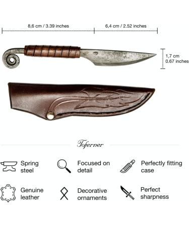 Toferner Celtic Style Gift Letter Knife | Hand-Forged Spring Steel | Genuine Leather Case | Perfect for Collectors and Gifts - Buy Online on GoSupps.com