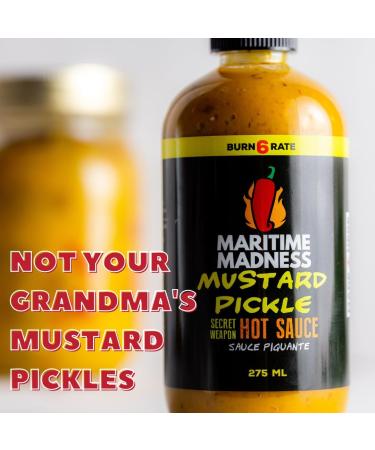 Mustard Pickle Hot Sauce Maritime Madness 275ml Squeeze Bottle Vegan Gluten Free Dairy Free Soy Free Onion/Garlic Free Keto Friendly Made in Canada - Buy Online on GoSupps.com