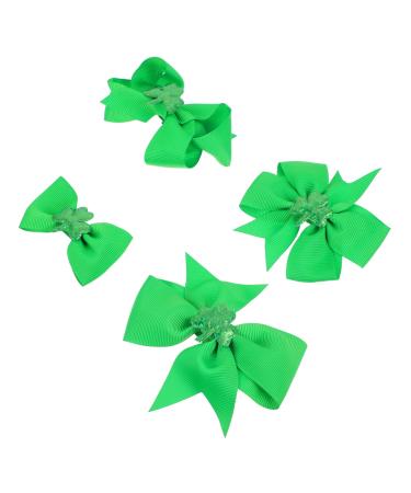 minkissy 3 Pairs Hair Clip Shamrock Hair Clips St. Patrick Glitter Hair Clips Shamrock Barrettes Kids Hair Accessories Party Favor Child Cosplay Stainless Steel and Fabric Stocking