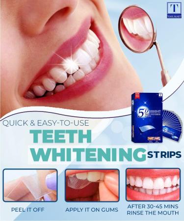 Advanced 5D Teeth Whitening Strips - Gentle on Sensitive Teeth - 14 Sessions for a Brighter, Whiter Smile - Buy Online on GoSupps.com