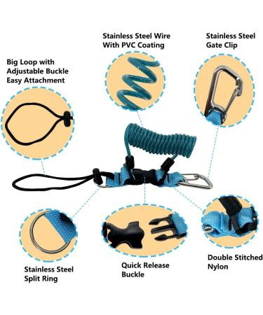 NC Scuba Diving Coil Lanyard - Purple Safety Coil for Camera, Light, Torch - Clip Belt Buckle - Steel Ring-Free - Buy Online on GoSupps.com