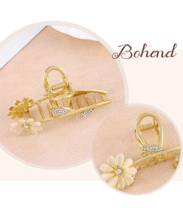 Bohend Large Flower Rhinestone Hair Claw Clip | Non-Slip Thick Hair Accessories for Women & Girls - International Shipping Available - Buy Online on GoSupps.com