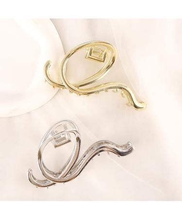 Large Irregular Gold Hair Claw Clip for Thin Hair - Punk Style Q Shape Hair Clamp for Women and Girls - Buy Online on GoSupps.com