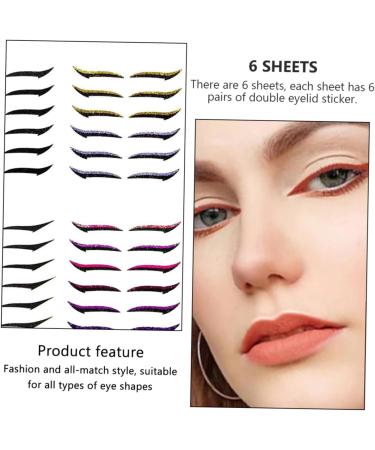 VINTORKY 6pcs Eyeliner Adhesive Eye Line Strip Eye Shadow Sticker Stickers Double Eyelid Tape Plastic - Buy Online on GoSupps.com