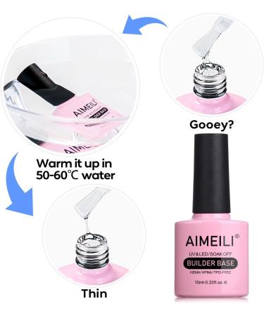 AIMEILI 8 in 1 Builder Base Gel Sheer Color Nail Polish - Long Lasting UV LED Soak Off Manicure Pedicure - Ideal for Salons & Home Use - (164) 10ml - Buy Online on GoSupps.com