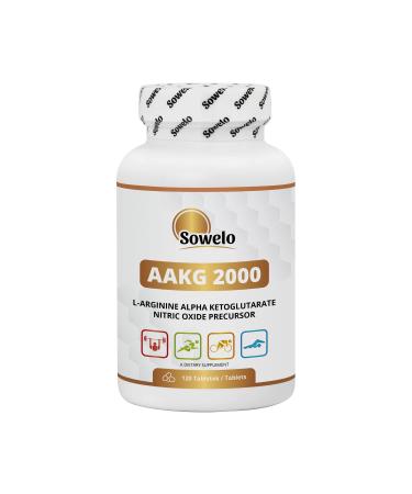 Sowelo Aakg L -Arginine - 1000mg i amino acid i dietary supplements I alpha ketoglutarate I regulates blood pressure i faster muscle recovery i 120 capsules "