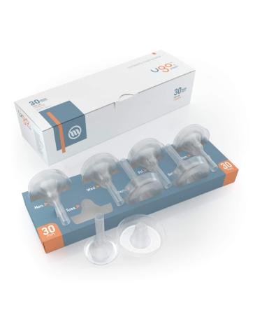 Ugo Sheath (x28) - 1 Month Supply of External Male Urinary Incontinence Catheter Condoms - Self Adhesive and Latex Free (Style: Pop-On/Diameter: 30mm)