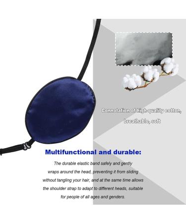 Silk Elastic Eye Flaps for Adults - Adjustable Strabismus & Amblyopia Support - Blue & Black (2 Pack) - Buy Online on GoSupps.com