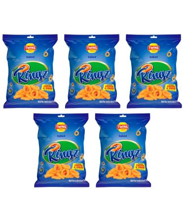 Baked Corn Puffs Suitable for Vegetarians | FabFinds Mug (Cheese & Onion 70g 5 Pack) 58.33 g (Pack of 6)