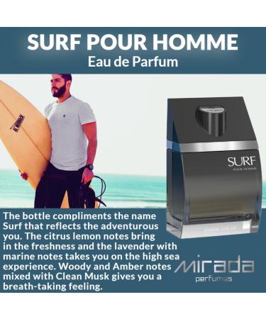 MIRADA Surf Pour Homme Men's Eau de Parfum (EDP) 3.4 FL. Oz (100ml) Men s Perfume with Notes of Citrus Lemon Lavender Green Marine - Buy Online on GoSupps.com