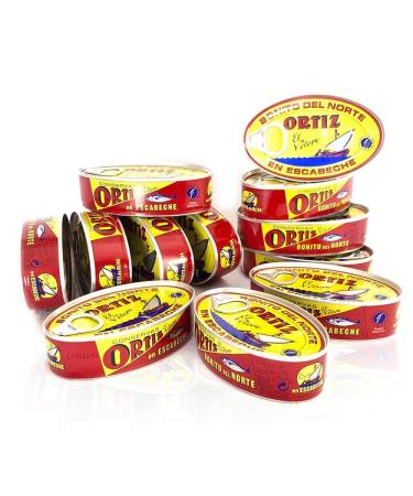 Ortiz PACK CANNED BONITO DEL NORTE OL120 CAN x12 6 in oil + 6 pickled