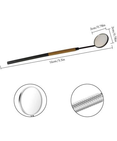 Kinzio Dental Mouth Mirror - Curved Angle Inspection Tool for Oral Care & Eyelash Extensions (Black Gold) - Buy Online on GoSupps.com