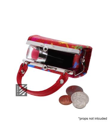 Glitter Lipstick Case with Colorful Leaves & Handle - Red | Stylish & Functional Makeup Storage | International Shipping Available - Buy Online on GoSupps.com
