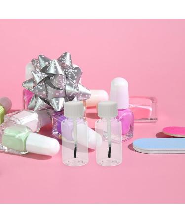 Lot de 20 Flacons Ongles Transparents Rechargeables en Plastique PET 20 Ml avec Bouchon Pinceau Blanc Flacons Vides pour Huile de Cuticules et Vernis pour Nail Art et Voyage - Buy Online on GoSupps.com