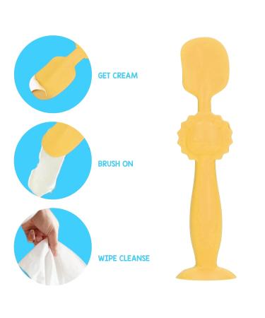 Soft Silicone Baby Butt Cream Applicator - 5.9 Inch Diaper Rash Spatula with Suction Base - Ideal for Easy Application (Yellow) - Buy Online on GoSupps.com