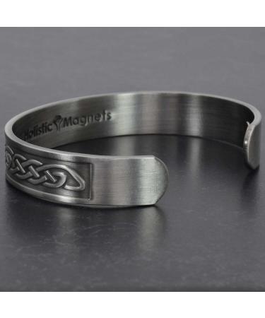 Holistic Magnets Copper Magnetic Bracelet for Arthritis & Tendinitis - Celtic Knot Design Antique Silver - Unisex Healing Wrist Jewelry (19.5-22.5cm) - Buy Online on GoSupps.com