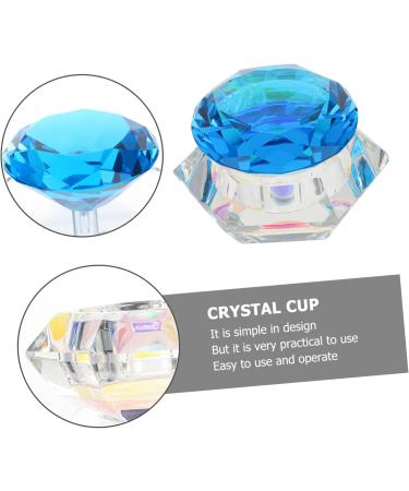 Ipetboom Nail Art Crystal Cup Nail Acrylic Liquid Esmalte De U as En Gel Nail Art Powder Bowl Glass Tumbler with Lid Container with Lid Clear Palette Washing Cups White Crystal - Buy Online on GoSupps.com