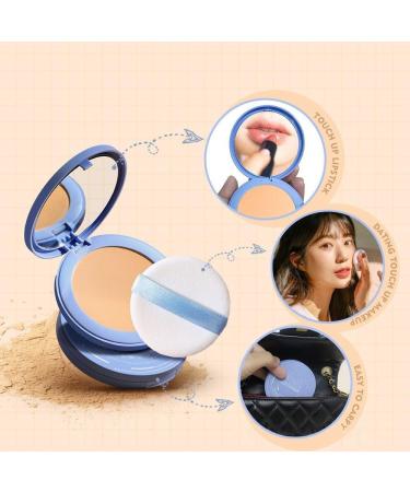 Gagk Pressed Powder Oil Control Face Pressed Powder Gagk Matte Perfection Pressed Powder Dry and Wet Set Makeup and Natural Concealer Long Lasting Waterproof Powder Delicate Silky (3pcs) - Buy Online on GoSupps.com