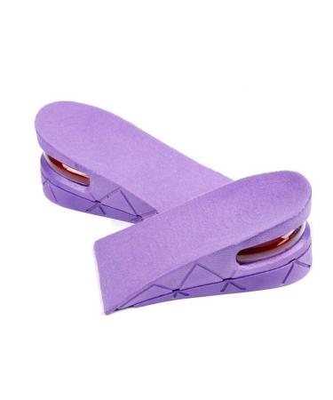 Two Layers 2 Height Adjustable Breathable Increase Taller Shoe Insole Lift Air Cushion Invisible Height Increase Half Elevator Heels Inserts Shoe Pads for Women Men (Purple)