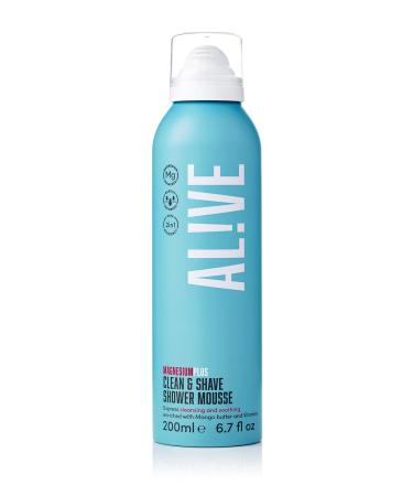 ALIVE Magnesium Plus Clean and Shave Shower Mousse Men & Womens In-Shower Luxurious Moisturising Foam 200 ml