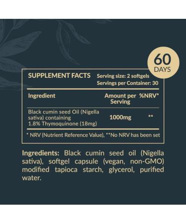 AROMAVITA Black Seed Oil 1000mg Softgels Cold-Pressed Nigella Sativa-1.8% Thymoquinone Traditionally Used for Lung Respiratory & Antioxidant Support* 60 Vegan Capsules Non-GMO Gluten-Free - Buy Online on GoSupps.com