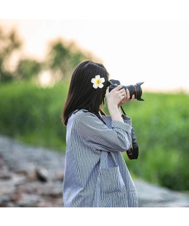 Teogneot Plumeria Flower Hair Clips - 10 Piece Set | Hawaiian Bridal Accessories & Beach Hair Decorations for Women & Girls - Buy Online on GoSupps.com