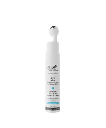 Under Eye Cream with 2% Revital Eye & Quinoa Extract|Reducing Dark Circles Puffiness Wrinkles Crows Feet|Plant-Based Ceramides|100% Vegan|Cooling Gel & Roller for Men & Women|15g