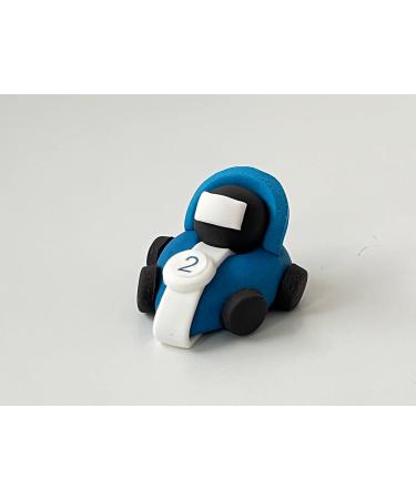 Personalised Racing Car Cake Topper Set - Handmade Fondant Red Green Blue Car Themed Birthday Cupcake Decorations Comes with an Edible Glue - 3 Pcs - Buy Online on GoSupps.com