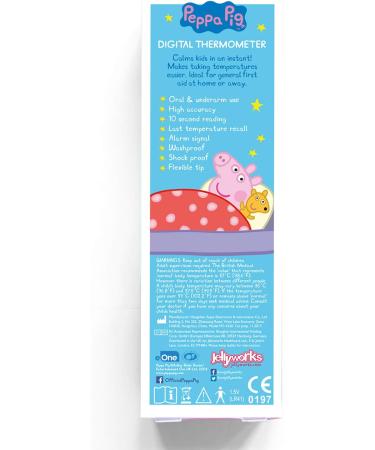 Peppa Pig Digital Thermometer - Fast 10 Second Reading - Fever Alarm - Flexible Tip - CE Certified - Jellyworks - Buy Online on GoSupps.com