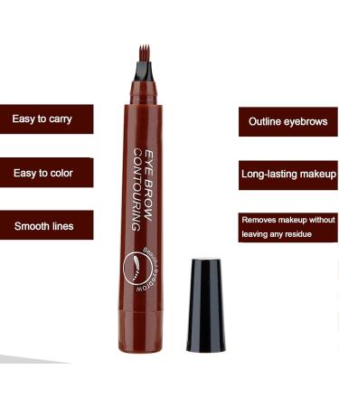 2PCS Whimsyard Eyebrow Pencil - Upgraded Microblading Effect Eyebrow Pen Four Forks Water Eyebrow Pencil Waterproof Eyebrow Pen for Hair-Like Natural Brows Last All-Day (Dark Brown) - Buy Online on GoSupps.com