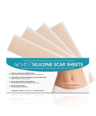 Silicone Scar Removal Sheets Professional Softening and Flattening Scar Sheets Effectively Remove on C-section Surgery Injury Burns Stretch Marks Acne and More Works on New & Old Scar