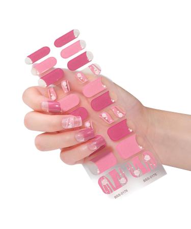 Gel Nail Strips Nail Polish Stickers - Semi-Cured Nail Wraps for Gel Polish - Gel Nail Strips Long Lasting Shiny Nail Strips Easy to Apply and Remove 0178
