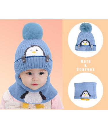 Rayson Kids Winter Hat and Scarf Set - Fleece Lined Beanie with Loop Scarf for Toddlers - Outdoor Sport - Blue - Buy Online on GoSupps.com