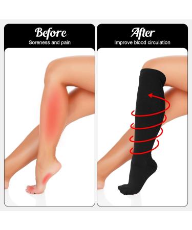 3 Pairs Compression Stockings & Knee Socks - 15-25mmHg Support for Travel Running & Sports | XXL Size - Buy Online on GoSupps.com
