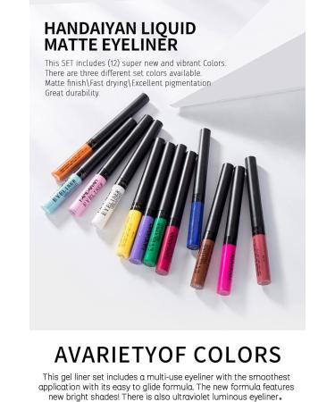 12 Colors Liquid Eyeliner Set - Waterproof Highly Pigmented Long-Lasting Makeup | Bright Matte Eyeliner Pencils for Stunning Looks - Buy Online on GoSupps.com