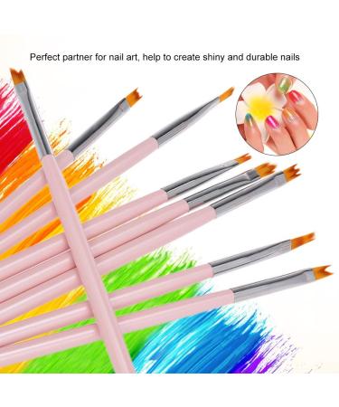 8 Pcs Premium Nail Brush Pen Set with Wood Handles for UV Gel Flower Drawing - Valentine's Day Gift - Buy Online on GoSupps.com